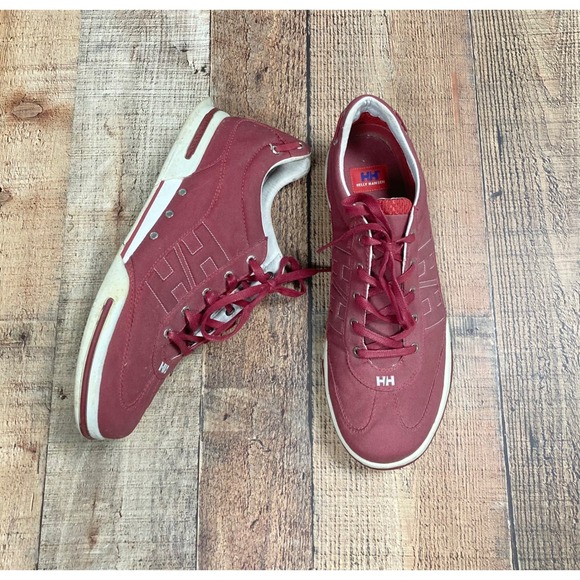 Helly Hansen Other - Helly‎ Hansen Mens Burgundy Canvas Low Top Sailing Boat Shoes HH Logo Sneaker
